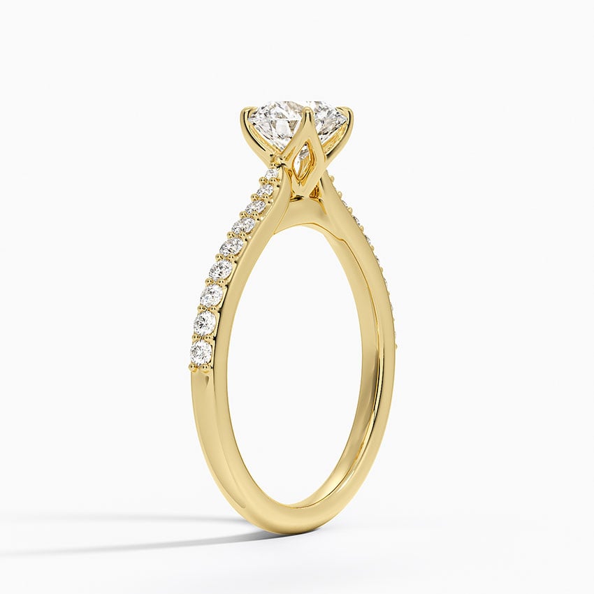 18KY Sapphire Elodie Cathedral Diamond Ring, large top view