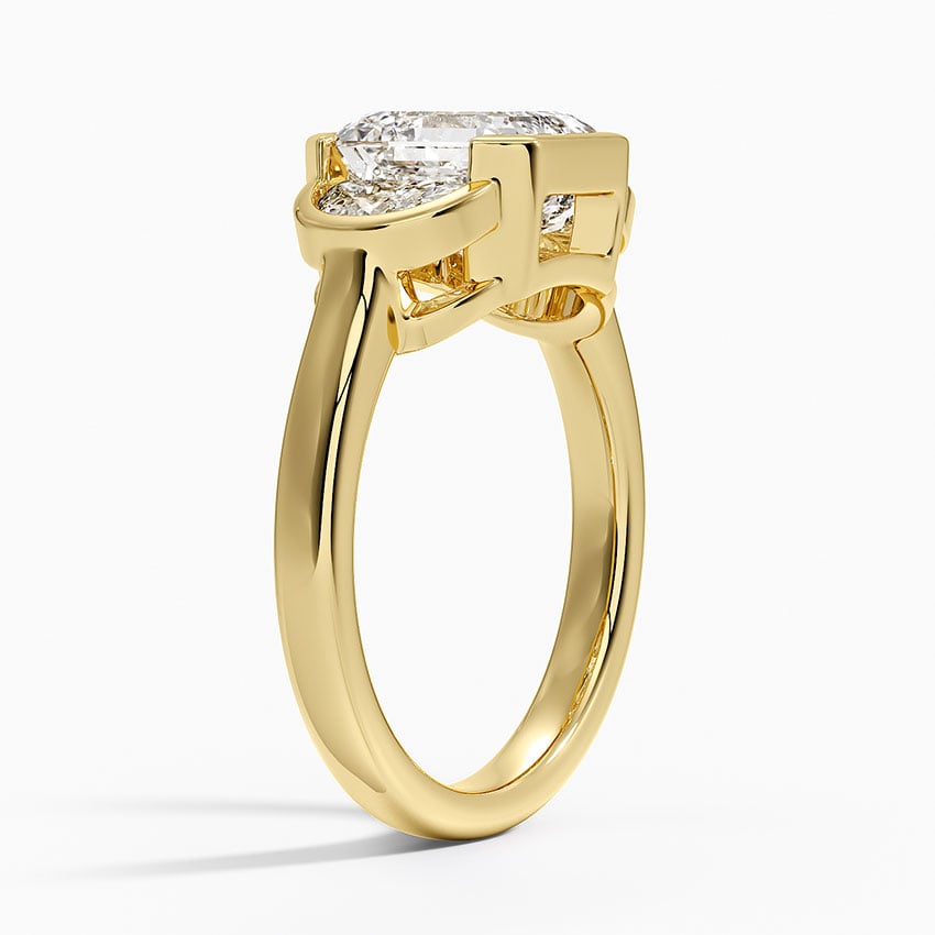 Half Moon Three Stone Bezel Diamond Ring (1/2 ct. tw.)