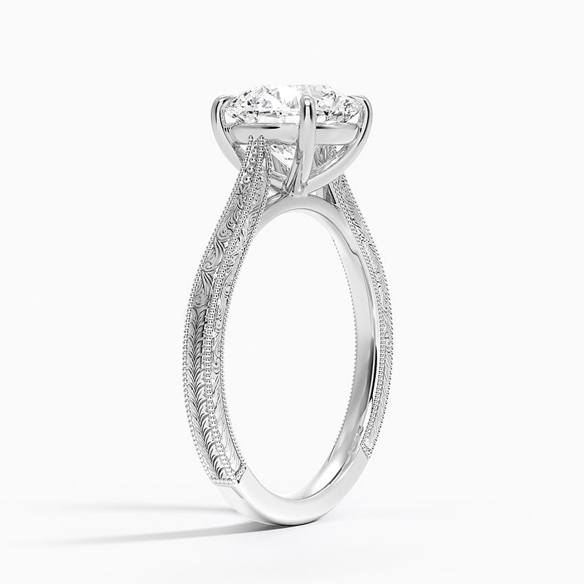 Platinum Elsie Engraved Ring