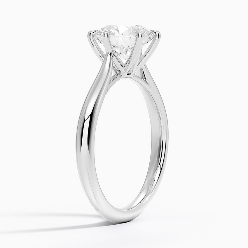 Catalina Solitaire Ring in 18K White Gold
