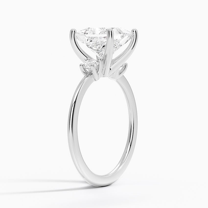Thin Three Stone Diamond Ring