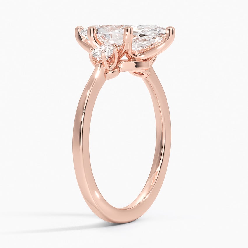 14K Rose Gold Tallula Three Stone Diamond Ring