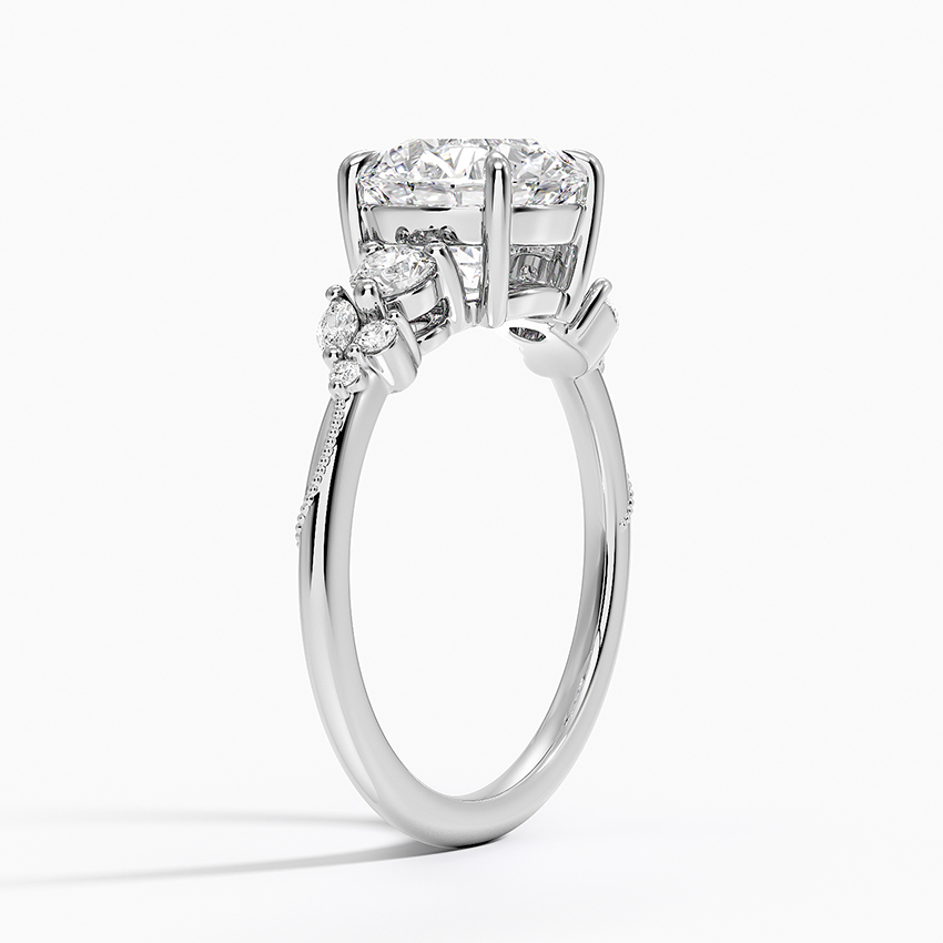 Platinum Camellia Three Stone Diamond Ring (1/3 ct. tw.)