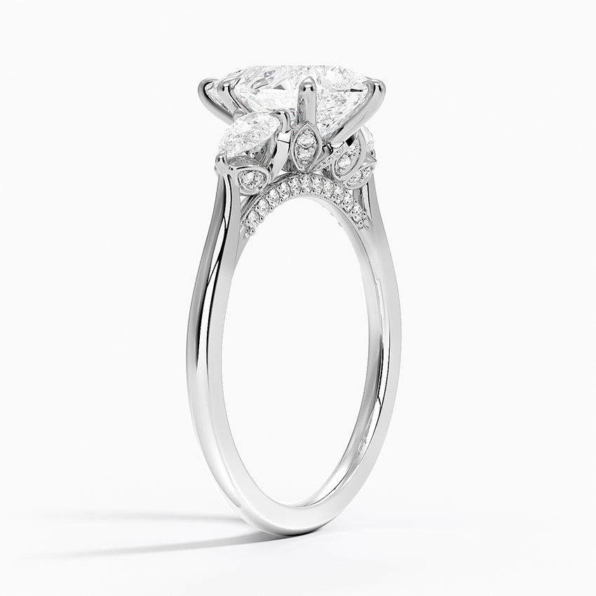 Platinum Petal Pear Three Stone Diamond Ring (1/2 ct. tw.)