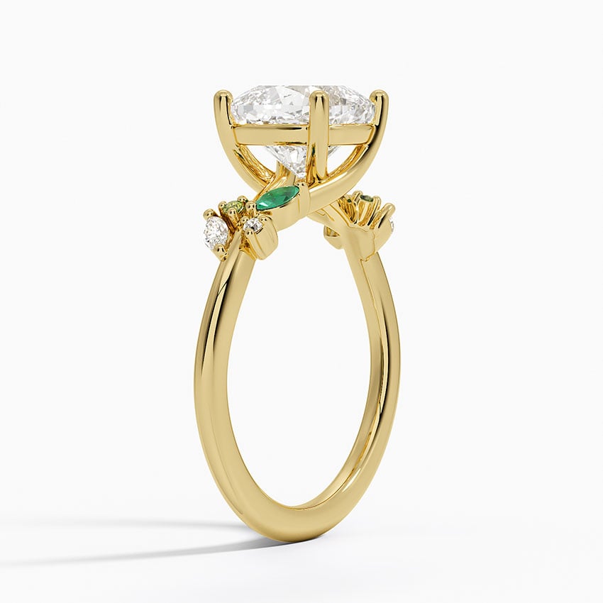 Arden Diamond Ring with Lab Emerald Accents - Brilliant Earth