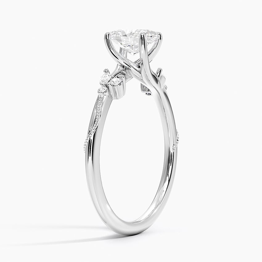 Platinum Camellia Milgrain Diamond Ring