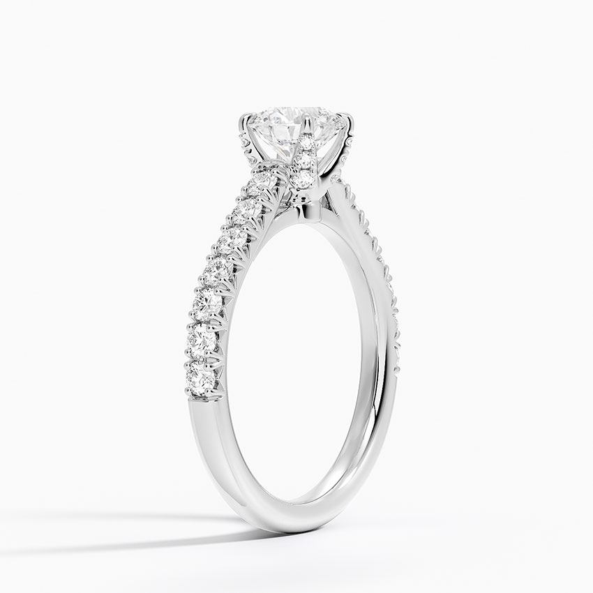 Lab Grown Sapphire Sienna Half Coverage Hidden Accents Lab Diamond Ring (1/2 ct. tw.) in Platinum