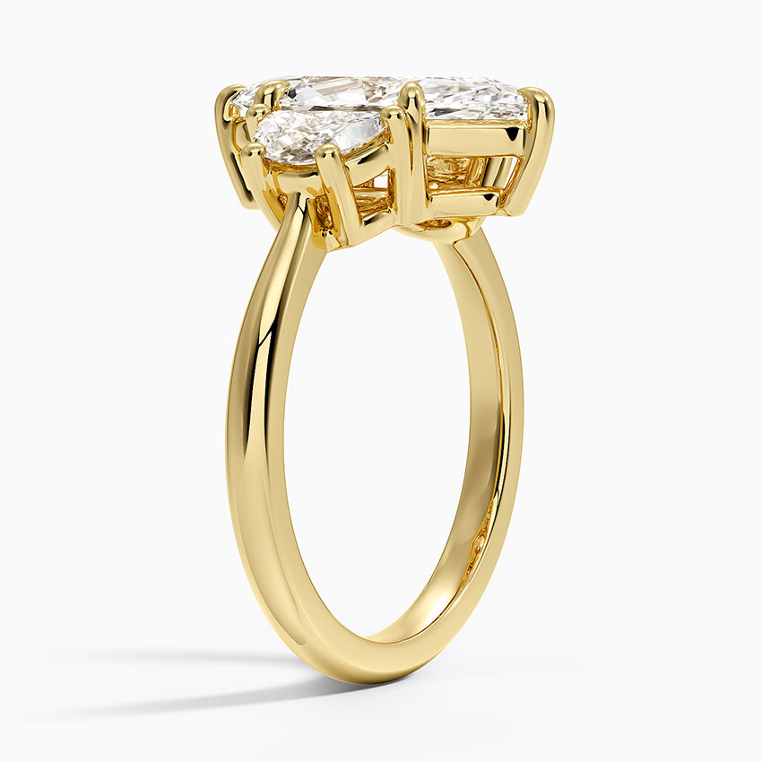 Half Moon Three Stone Diamond Ring (1/2 ct. tw.) in 18K Yellow Gold