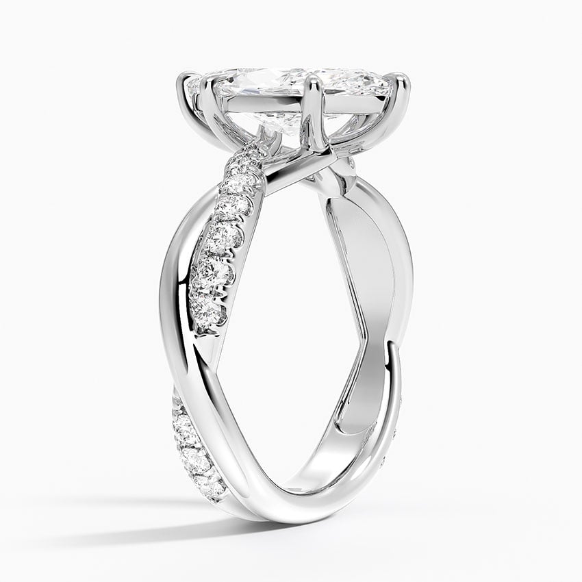 18K White Gold Cascade Twisted Diamond Ring