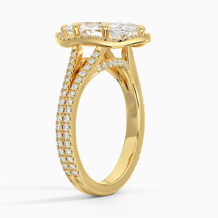 18K Yellow Gold Fortuna Halo Diamond Ring (1/2 ct. tw.)
