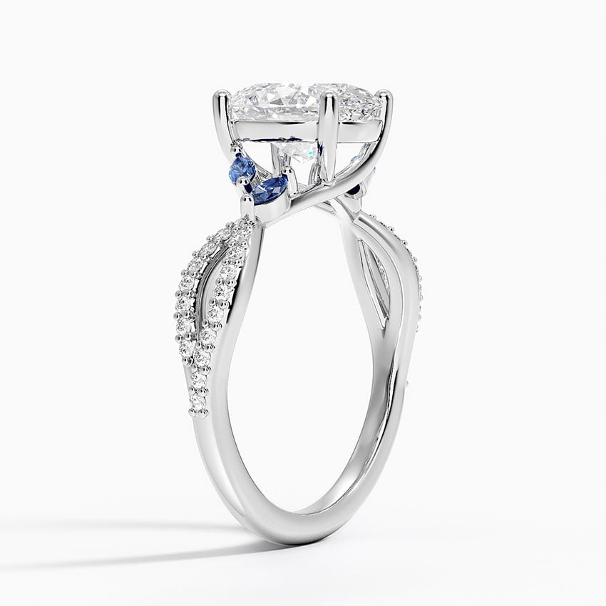 Diamond and Sapphire Engagement Ring