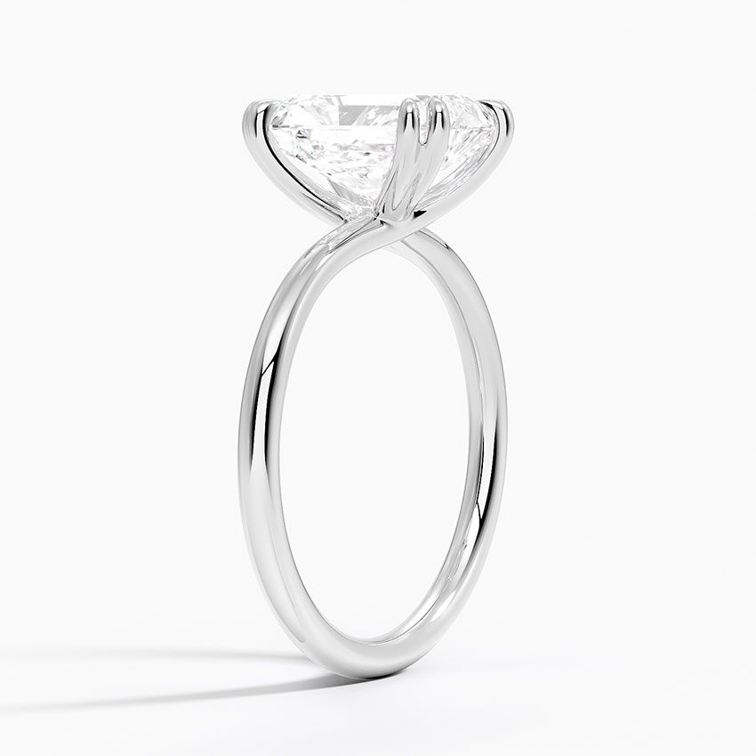 18K White Gold Dulce Double Claw Prong Solitaire Ring