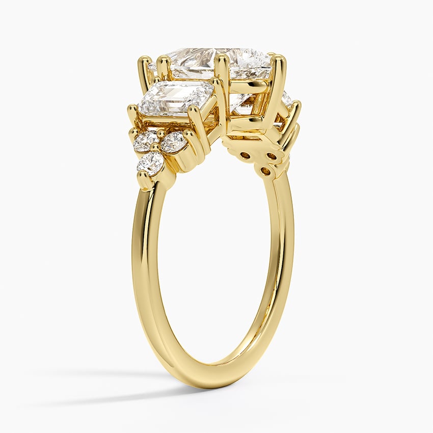 Low-Profile Cluster Diamond Engagement Ring