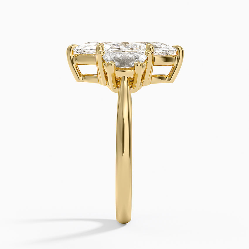 Half Moon Three Stone Diamond Ring (1/2 ct. tw.) in 18K Yellow Gold