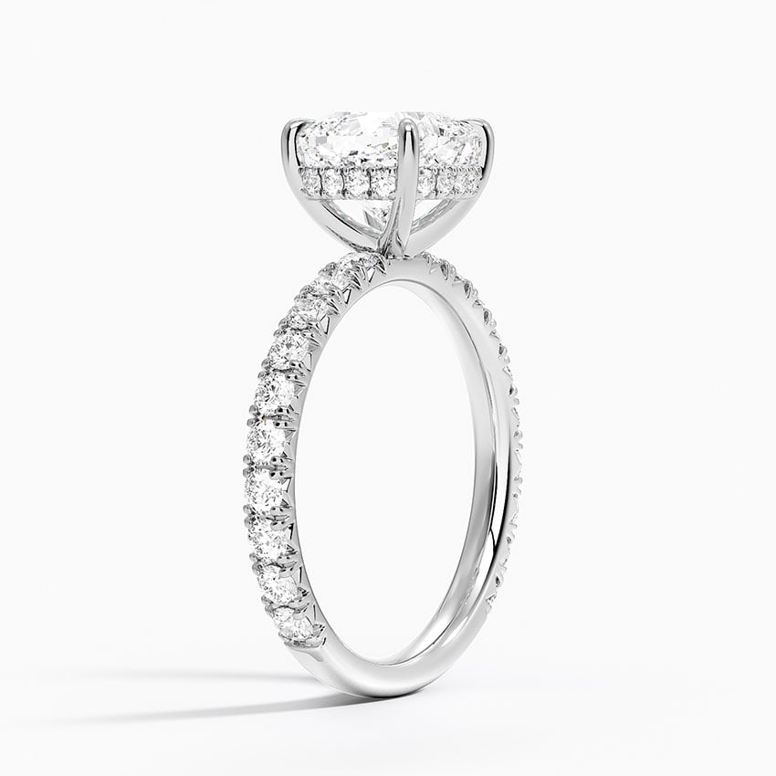 18K White Gold Perfect Fit French Pavé Diamond Ring