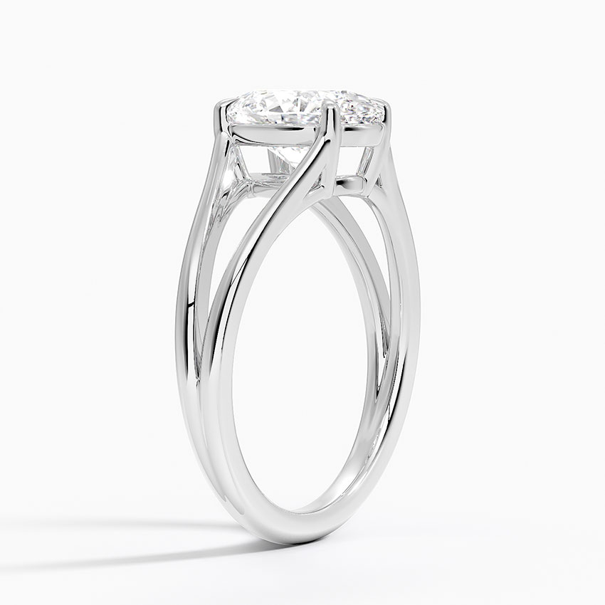 18K White Gold Tressa Split Shank Solitaire Ring