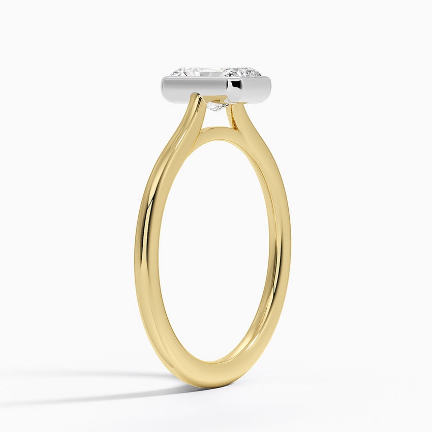 Mixed Metal Petite Luna Bezel Ring