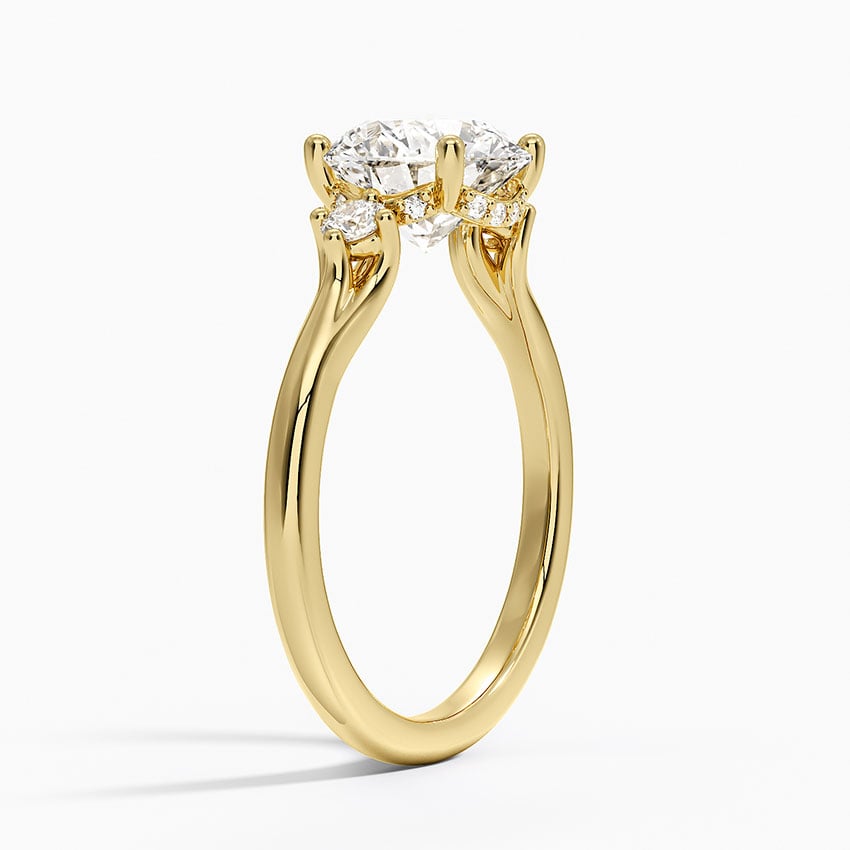Floating Stone Diamond Engagement Ring
