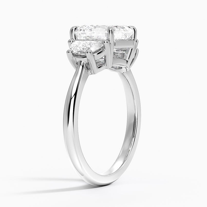 Half Moon Three Stone Diamond Ring