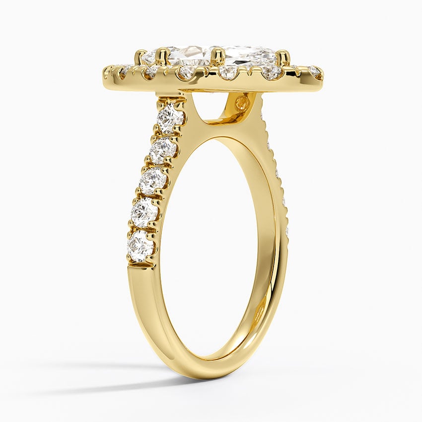 18K Yellow Gold Adele Halo Diamond Ring
