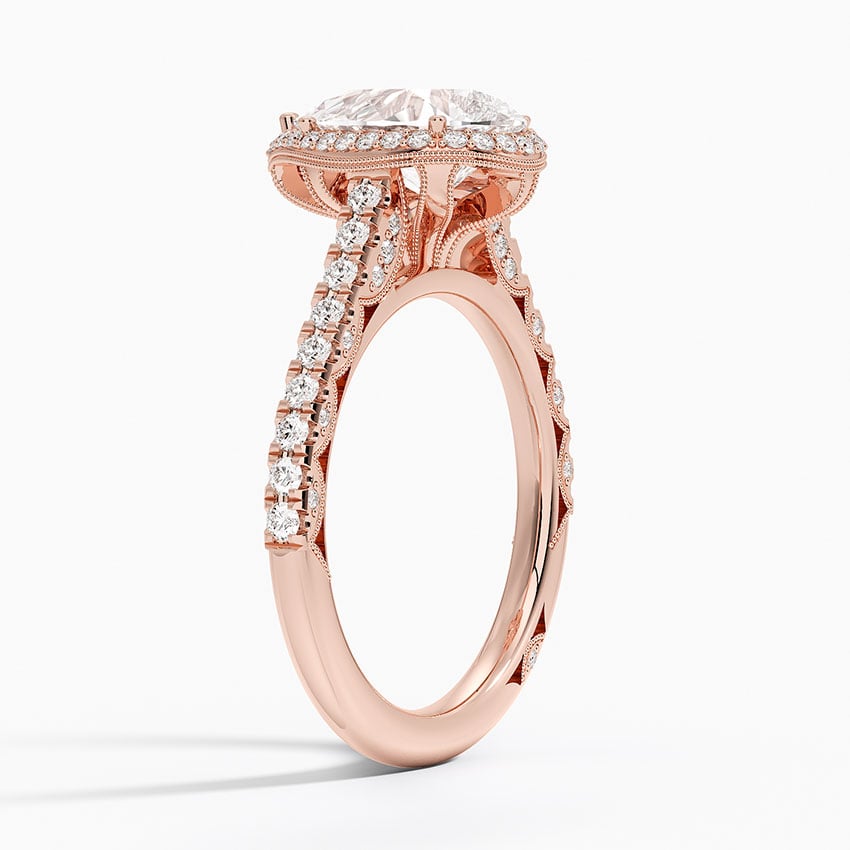 18K Rose Gold Tacori Petite Crescent Classic Bloom Diamond Ring