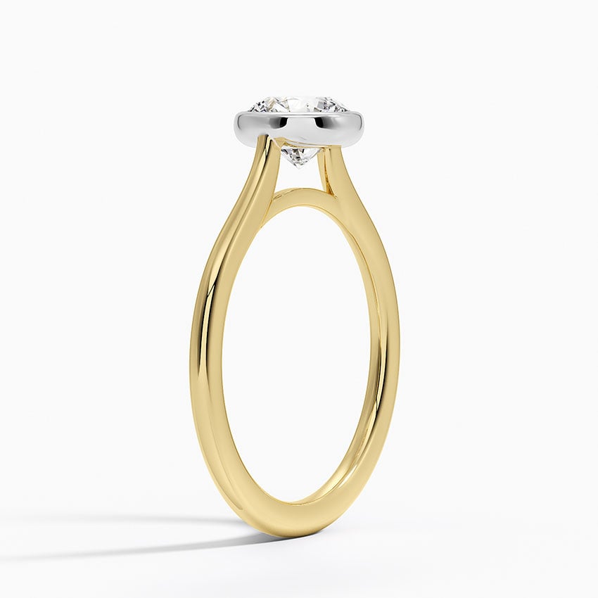 Mixed Metal Petite Luna Bezel Ring