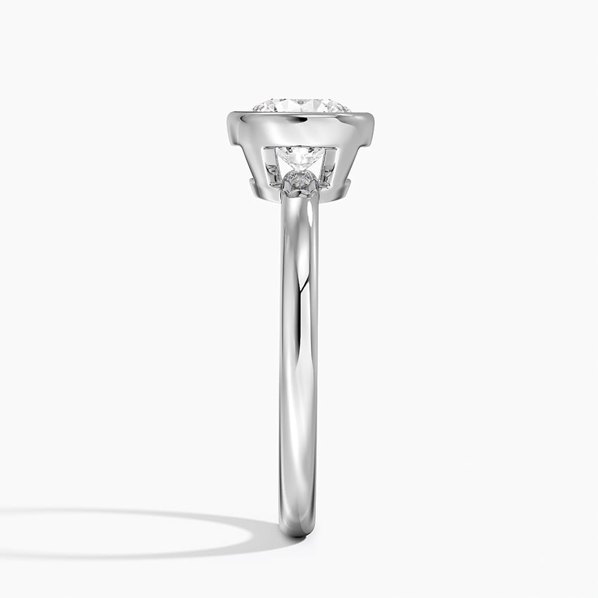 Julietta Bezel Solitaire Engagement Ring in 18K White Gold