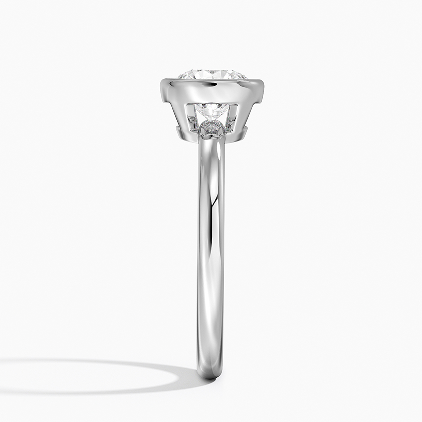 Julietta Bezel Solitaire Engagement Ring in 18K White Gold