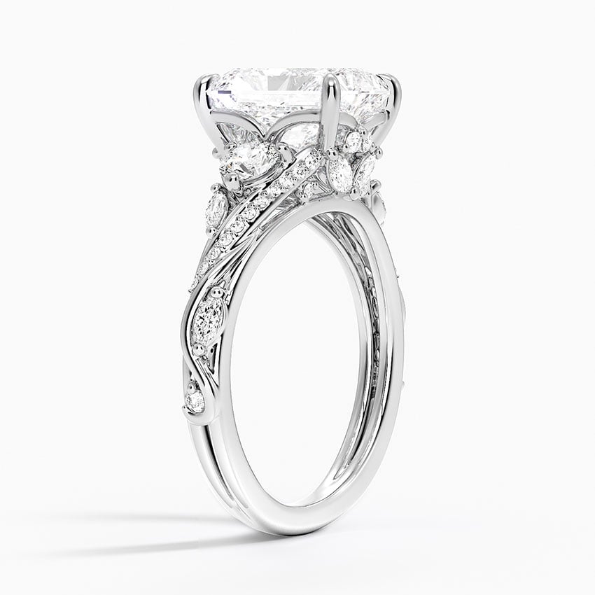 Platinum Begonia Vine Three Stone Diamond Ring (2/3 ct. tw.)