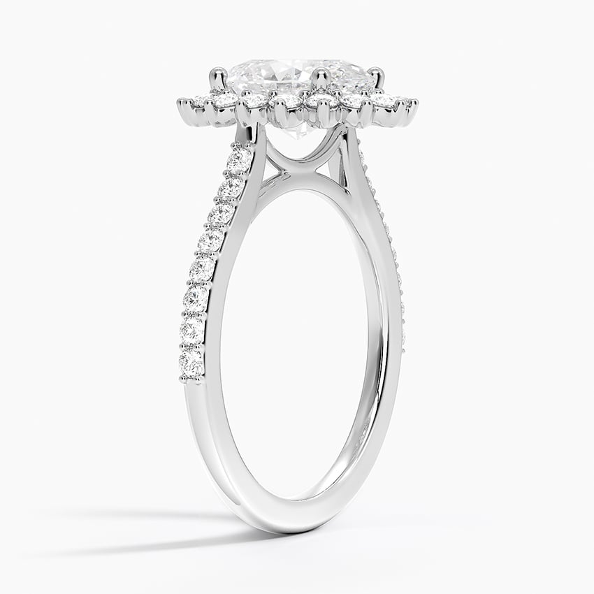 18K White Gold Luxe Sunburst Halo Diamond Ring (1/2 ct. tw.)