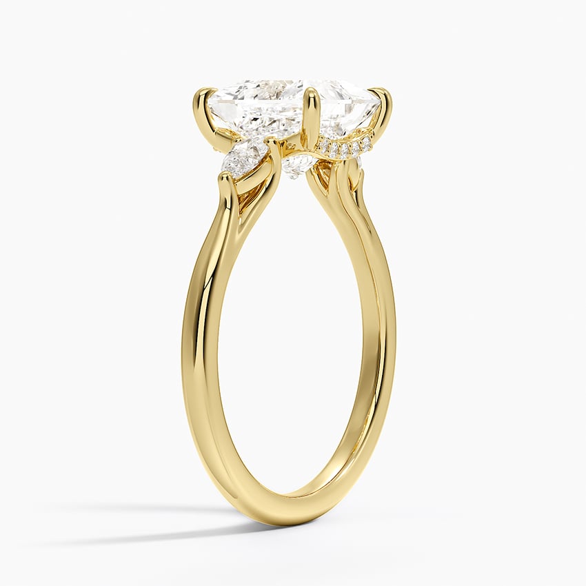 Floating Three Stone Pear Diamond Ring