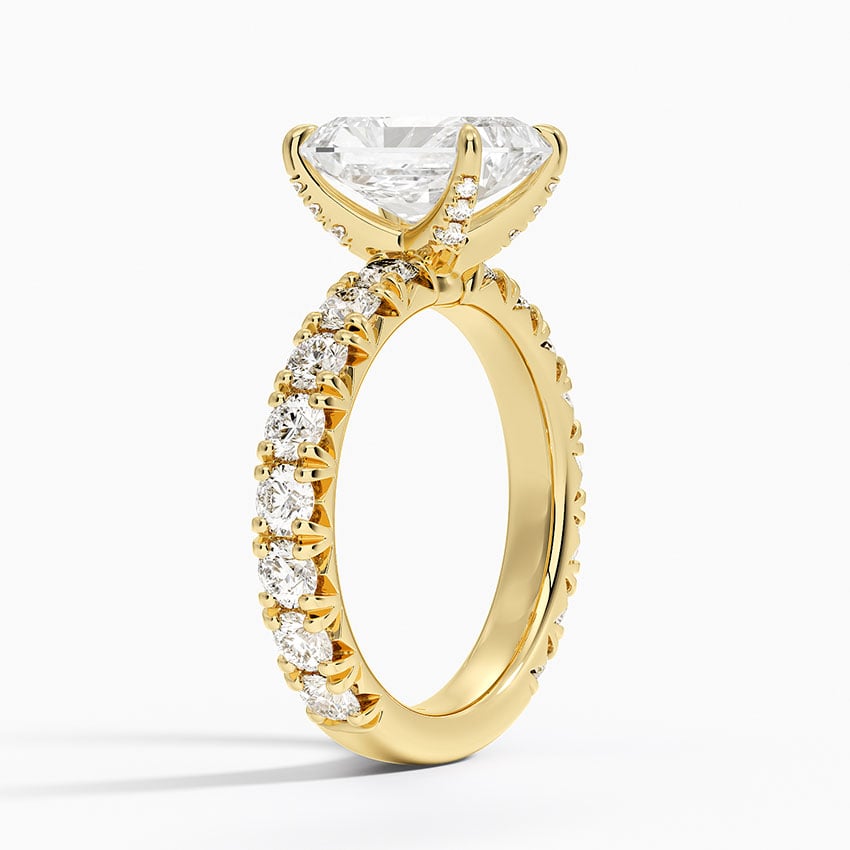 18K Yellow Gold Ellora Three-Quarter Coverage Diamond Ring