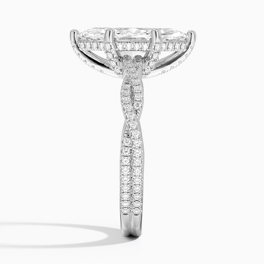 18K White Gold Adorned Luxe Petite Twisted Vine Diamond Ring