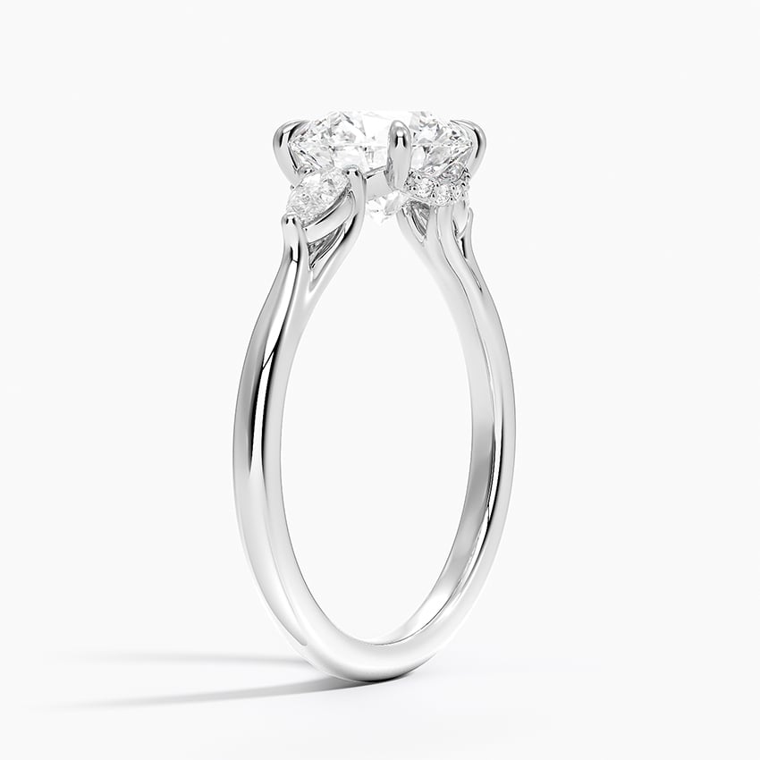 Platinum Floating Three Stone Pear Diamond Ring