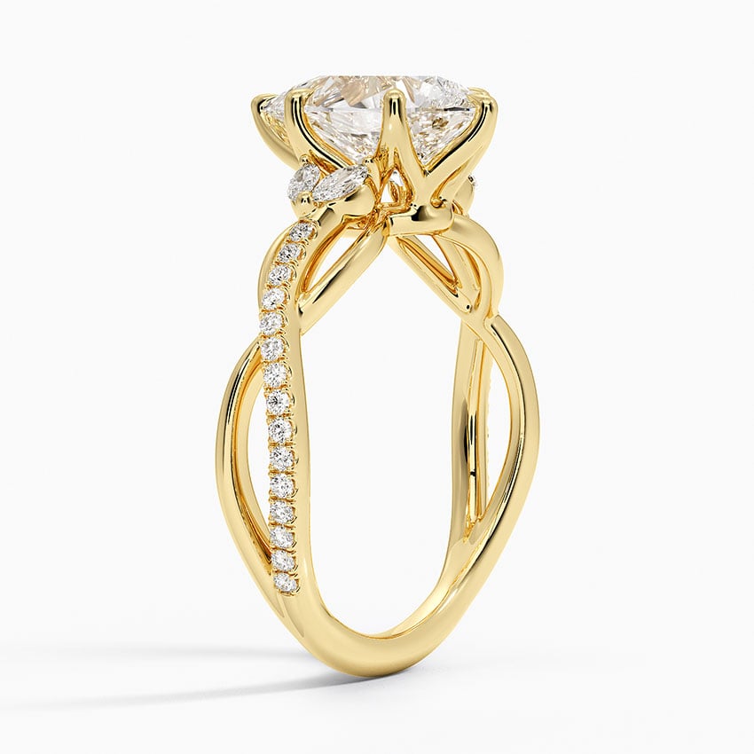 18K Yellow Gold Garland Diamond Ring