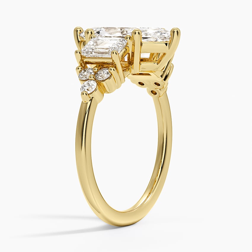 Low-Profile Cluster Diamond Engagement Ring