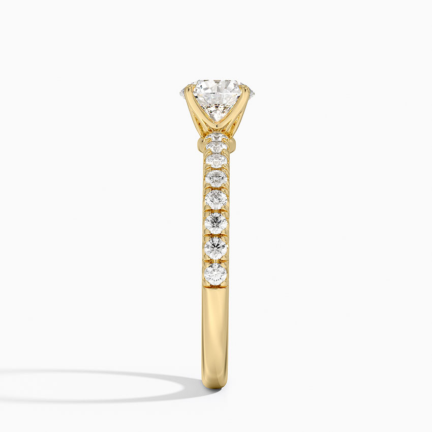18K Yellow Gold Amelie Half-Coverage Diamond Ring