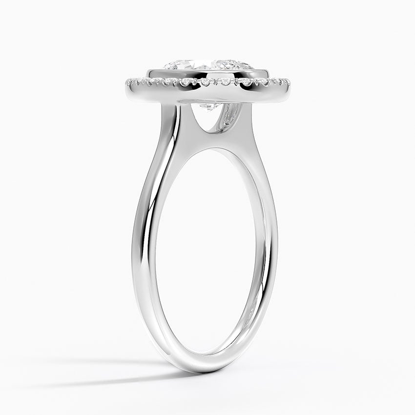 18K White Gold Bezel Halo Diamond Ring (1/4 ct. tw.)