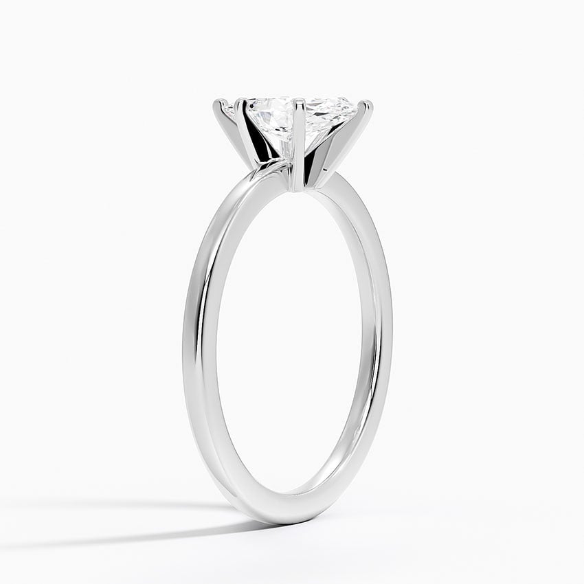18K White Gold 1.5mm Six-Prong Petite Comfort Fit Solitaire Ring