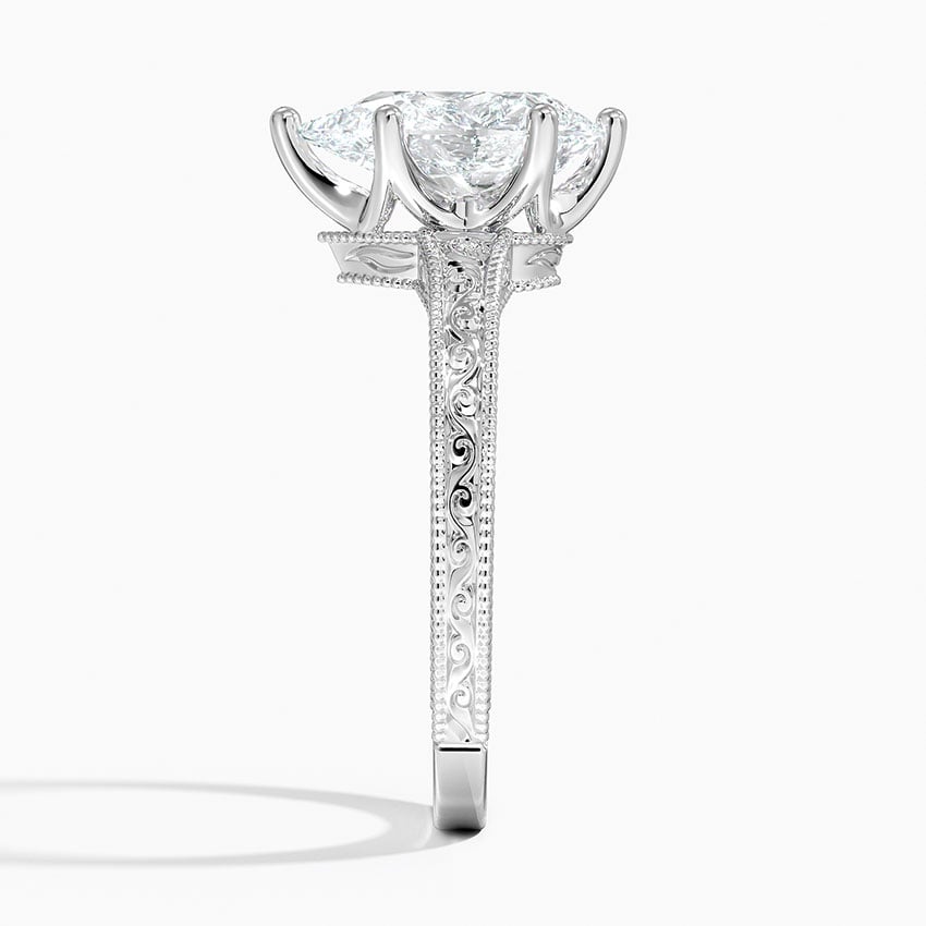 Hudson Engraved Ring in 18K White Gold