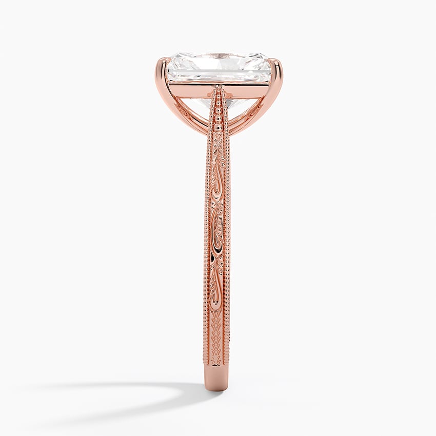 14K Rose Gold Elsie Engraved Ring, large side view