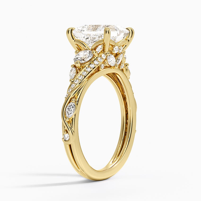 Begonia Vine Three Stone Diamond Ring