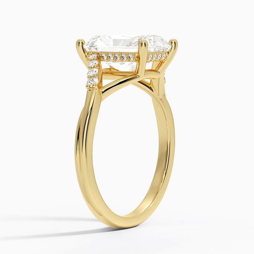 18K Yellow Gold Chamise Hidden Halo Diamond Ring