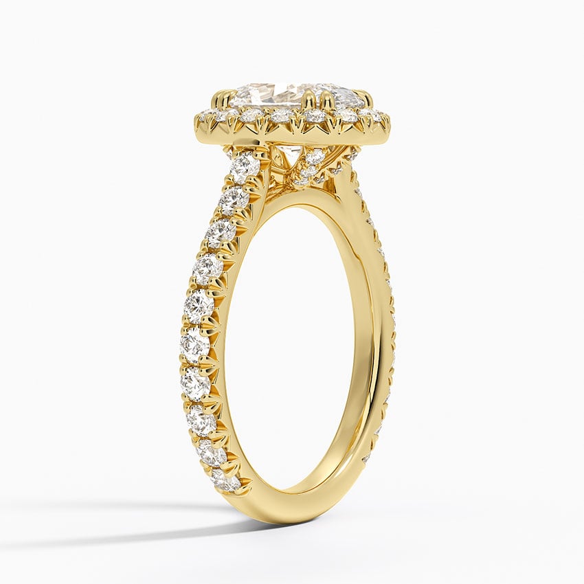 18K Yellow Gold Sienna Halo Three-Quarter Coverage Diamond Ring (3/4 ct. tw.)