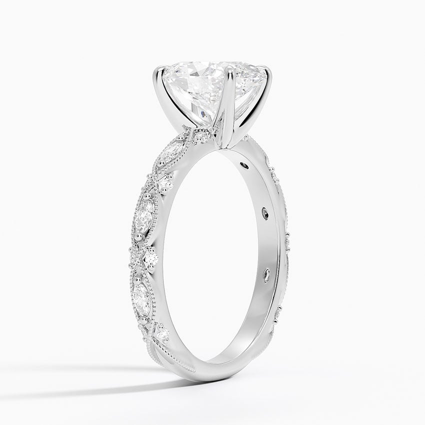 18K White Gold Celestia Milgrain Diamond Ring (1/4 ct. tw.)
