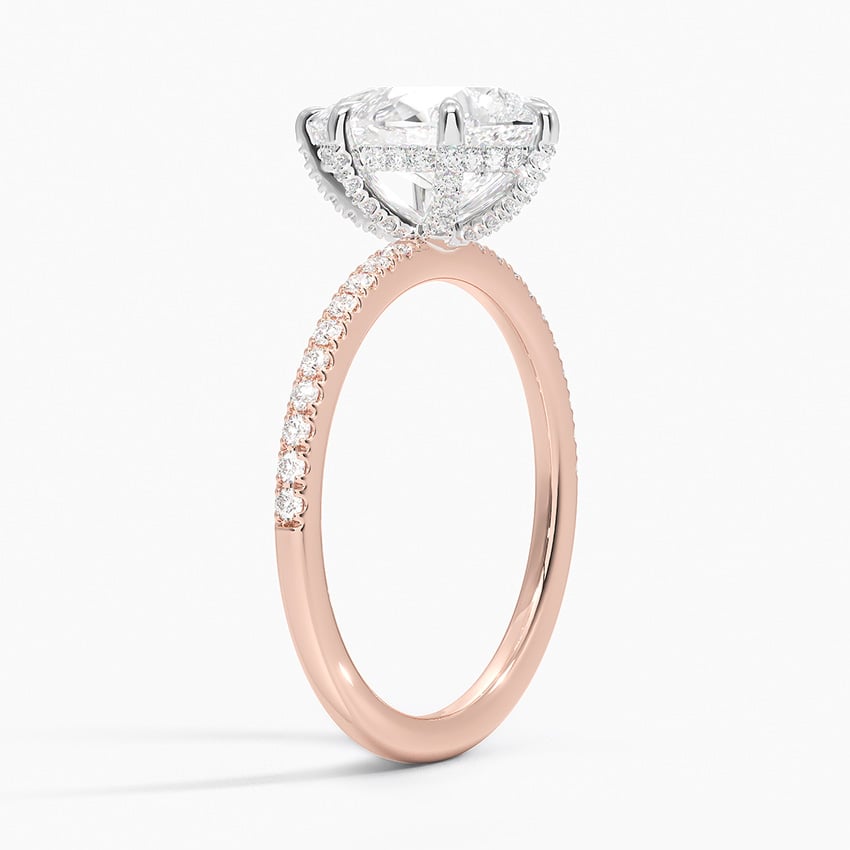 14K Rose Gold Mixed Metal Viviana Half Coverage Diamond Ring (1/4 ct. tw.)