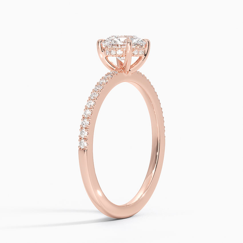 14K Rose Gold Perfect Fit Half-Coverage Hidden Halo Diamond Ring (1/5 ct. tw.)