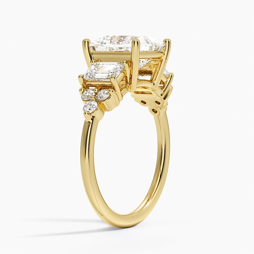 Low-Profile Cluster Diamond Engagement Ring