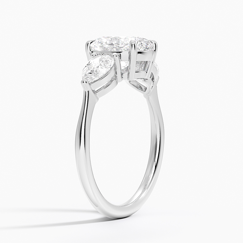 18K White Gold Luxe Opera Three Stone Diamond Ring