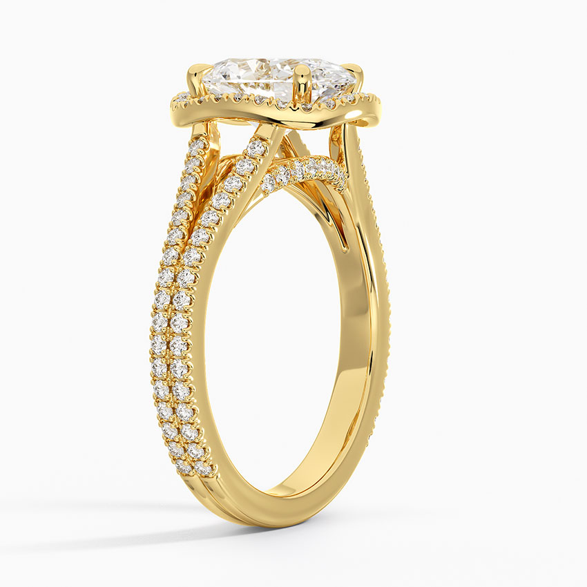 18K Yellow Gold Fortuna Halo Diamond Ring (1/2 ct. tw.)